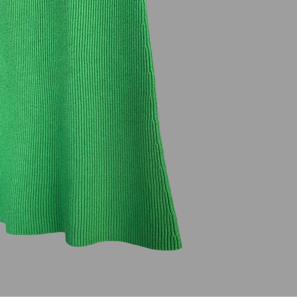 SEZANE Green Ribbed Knit Wool & Organic Cotton Naelle Pull On Midi Skirt S - Picture 6 of 16